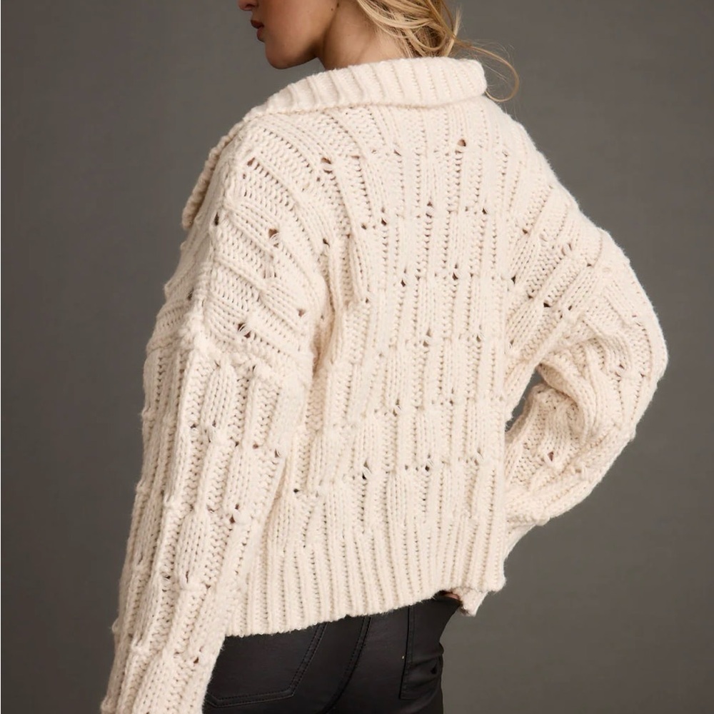 Cream Cable Knit Sweater - Picture 2 of 6